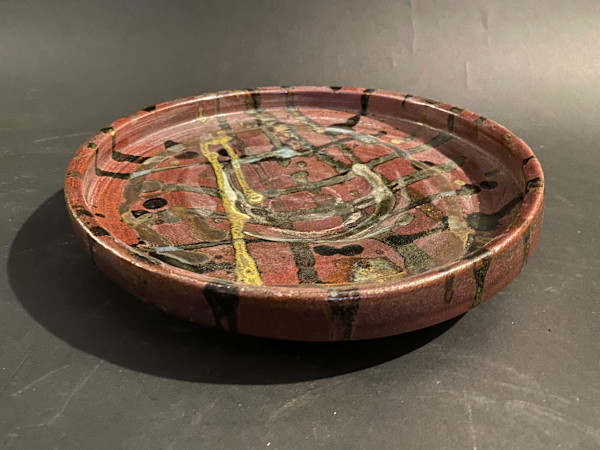 Shallow ceramic ikebana vase