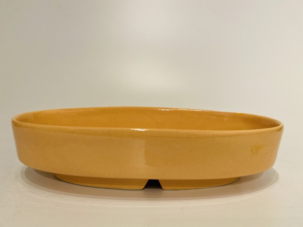 Oval shaped ceramic ikebana vase