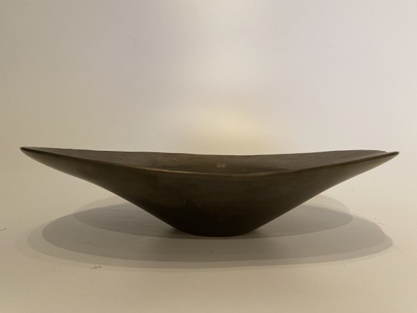 Flat, ceramic ikebana vase