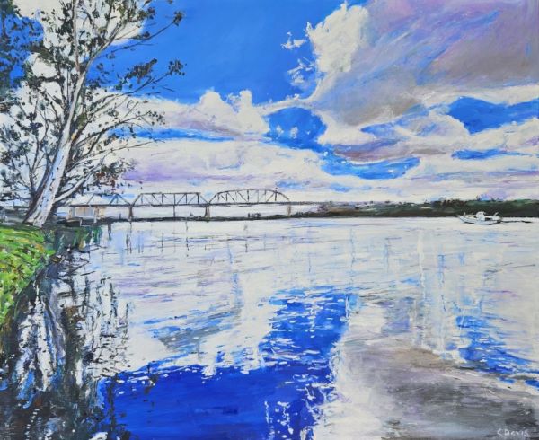 Cloud Reflections on Murray River by Christine Davis