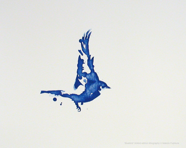 Bluebird Lithography 24/200 by Makoto Fujimura