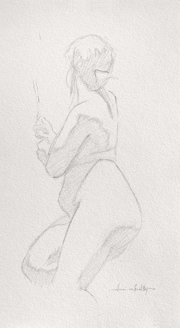 Sketch of A Life Model Holding An Object by Jason Bentley