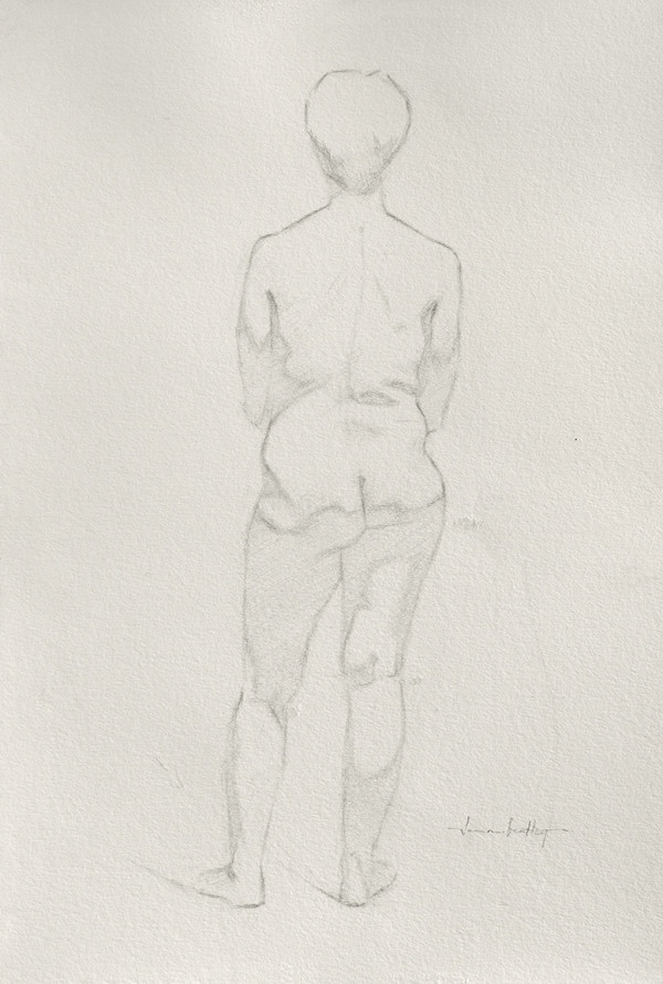 Study of A Life Model In Contrapposto - Posterior by Jason Bentley