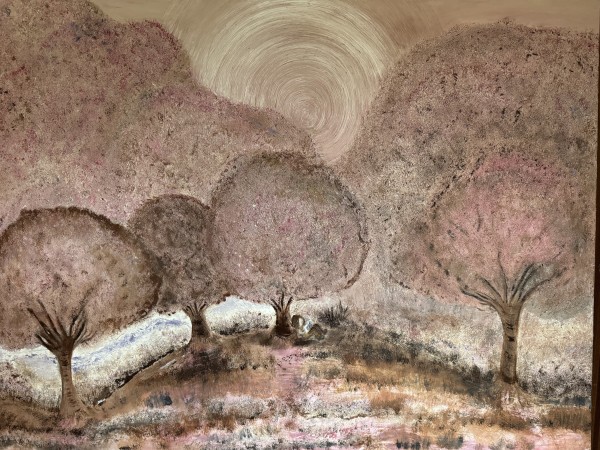 “Self-portrait under Cherry Blossoms” “Autorretrato bajo Cerezos florecidos” by Carolina (Caro)  Ramonde