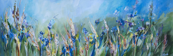 Damselflies, clover and alfalfa by Michelle Austen