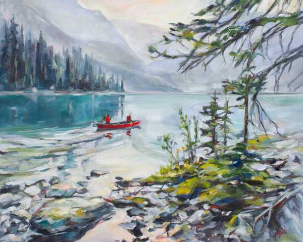 Sunset canoe by Michelle Austen