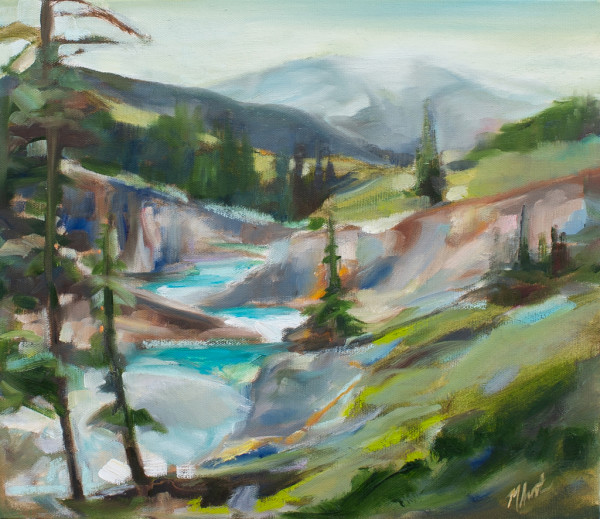 Winding river valley by Michelle Austen