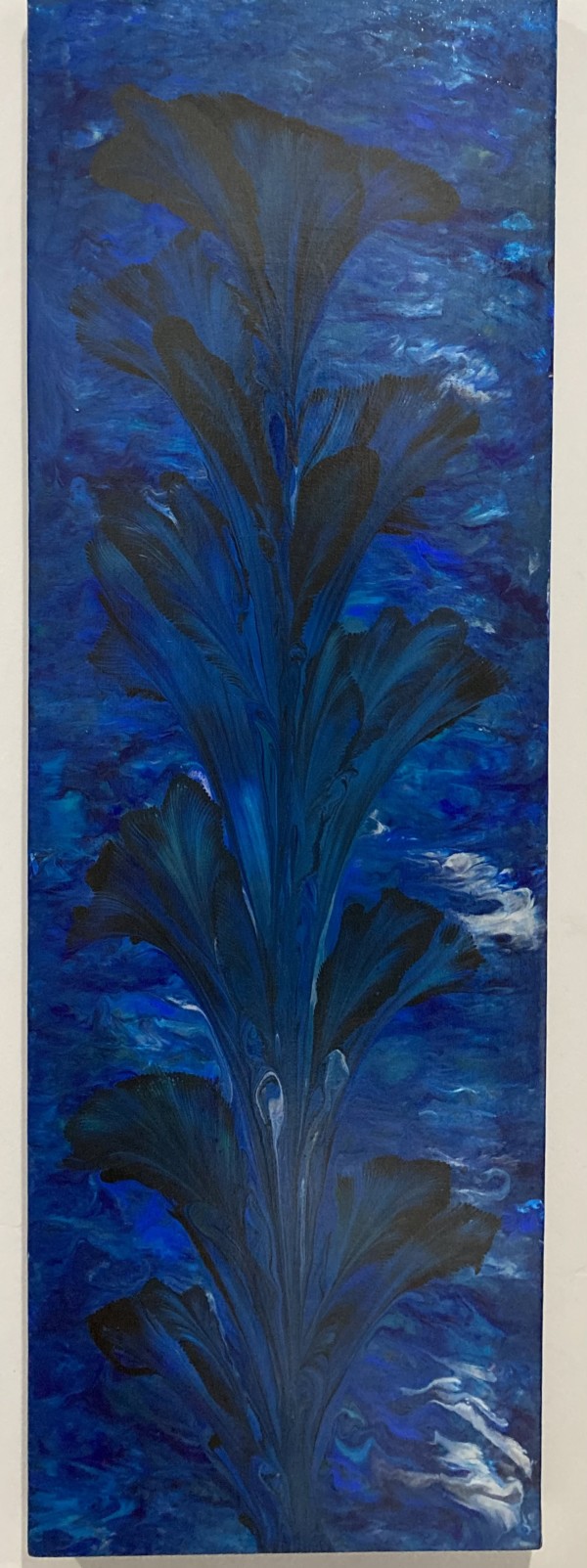 Black Flower on Blue 2 and 3 by Helen Renfrew