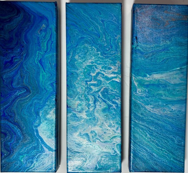 Blue Triptych by Helen Renfrew