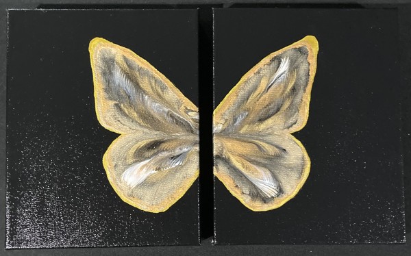 Golden Butterfly Diptych by Helen Renfrew