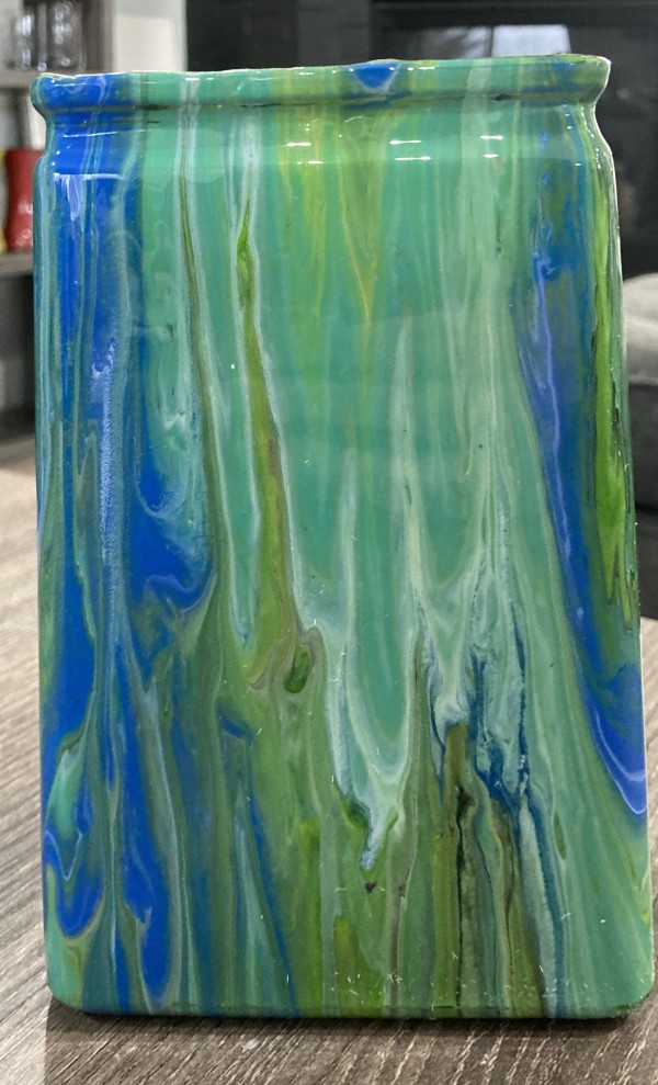 Vase - Green & Blue by Helen Renfrew