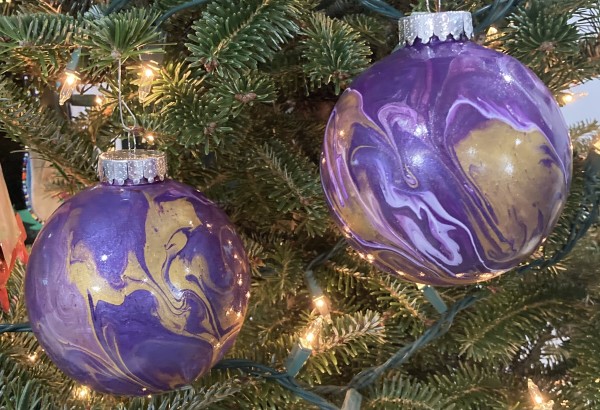 Ornaments: Purple & Gold, Set of 2 by Helen Renfrew