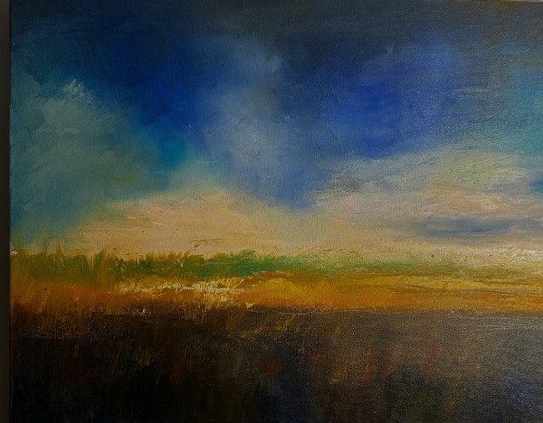 Sunset Over The Field by Wayne Burt
