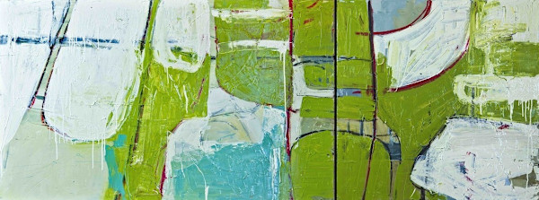 Chairs Green (diptych) by Devorah Brinckerhoff, Image 1.