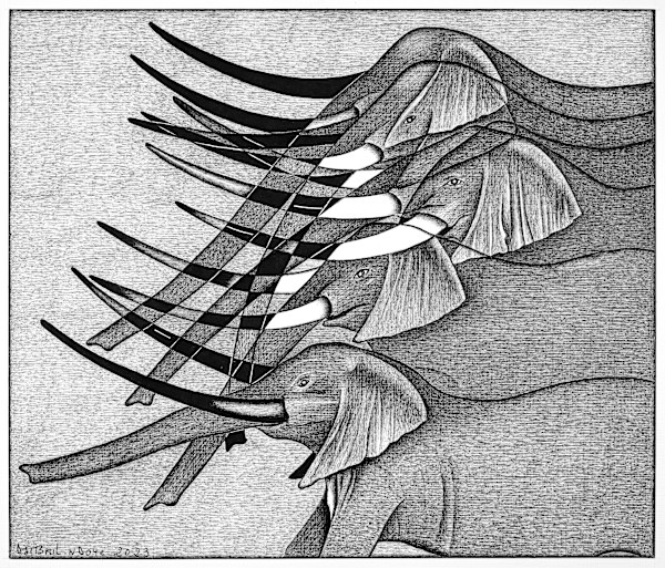 Metaphor on Elephant Herd by Djibril N'Doye