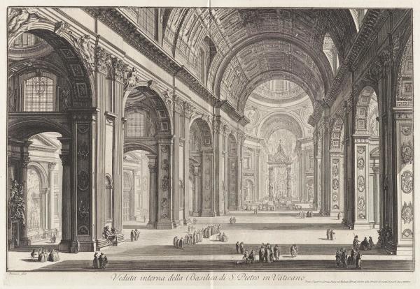 Veduta interna della Basilica di S. Pietro in Vaticano (Interior view of St. Peter's ) by Giovanni Battista Piranesi