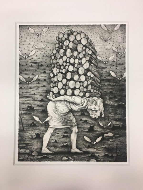 Non-Indigenous Woman With Logs by Kathryn Polk