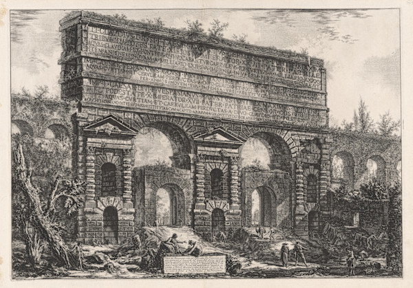 Veduta del Monumento eretto dell'Imperador Tito Vespasiano..., (View of the monument erected by the Emperor Titus) by Giovanni Battista Piranesi, Image 1.
