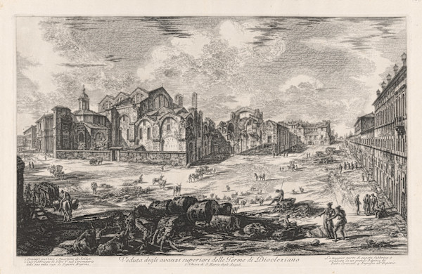 Veduta degli avanzi superiori della Terme di Diocleziano (View of the remains of the baths of Diocletian) by Giovanni Battista Piranesi, Image 1.