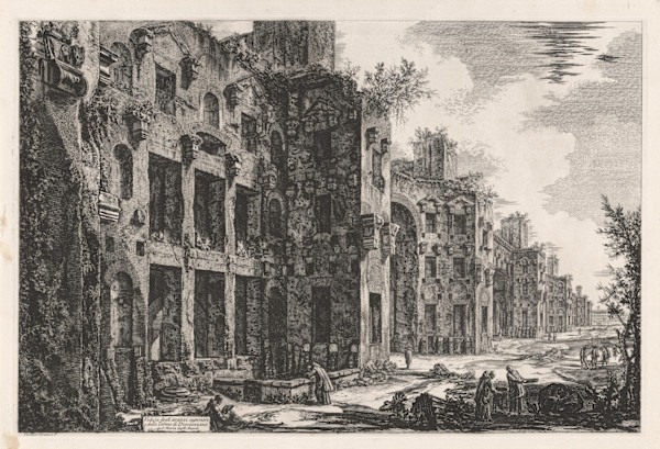 Veduta degli avanzi superiori delle Terme di Diocleziano... (View of the remains of the baths of Diocletian) by Giovanni Battista Piranesi, Image 1.