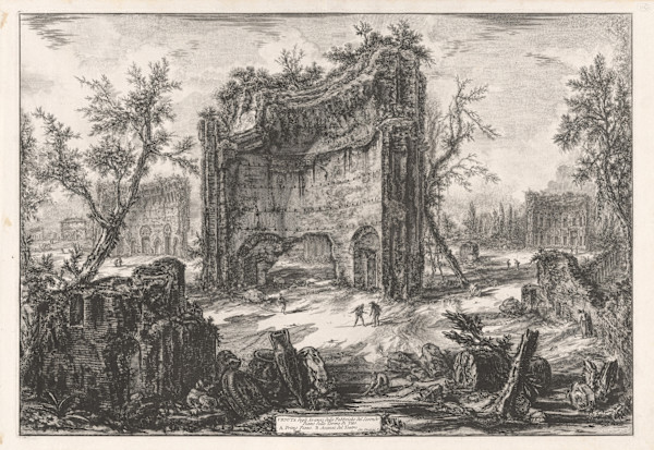 Veduta degli Avanzi delle Fabbriche del Secondo Piano delle Terme di Tito, (Remains of the second floor of the baths of Titus) by Giovanni Battista Piranesi, Image 1.