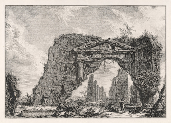 Avanzi d'un portico coperto, o criptoportico in una villa di Domiziano..., (Remains of a covered portico in a Domitian villa) by Giovanni Battista Piranesi, Image 1.