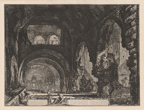 Veduta interna della Villa di Mecenate (Interior view of the villa of Maecenas) by Giovanni Battista Piranesi, Image 1.