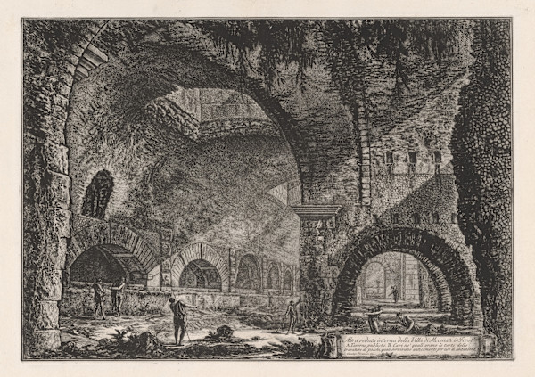 Altra veduta interna della Villa di Mecenate in Tivoli (Another interior view of the villa of Maecenas) by Giovanni Battista Piranesi, Image 1.