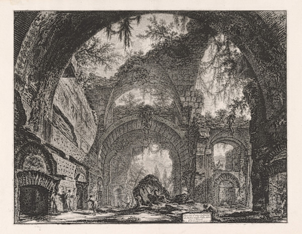 Rovine d'una Galleria di Statue nella Villa Adriana a Tivoli (Ruins of a gallery of statues at Hadrian's villa) by Giovanni Battista Piranesi, Image 1.