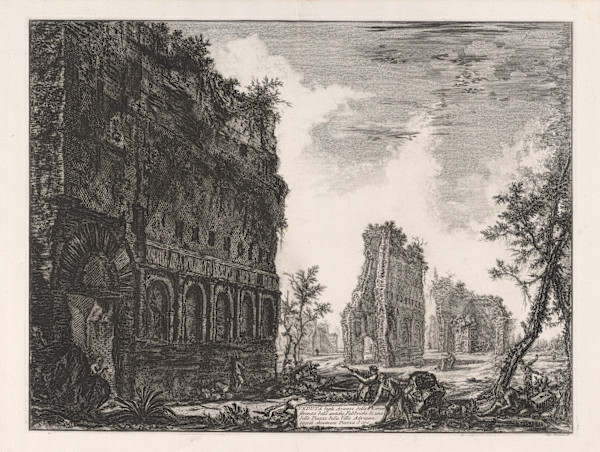 Veduta degli Avanzi [...] di una delle Piazze della Villa Adriana oggidi chiamata Piazza d'oro, (Ancient buildings at the Piazza d'Oro at Hadrian's Villa) by Giovanni Battista Piranesi, Image 1.