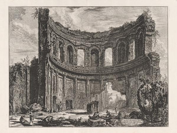 Avanzi del Tempio detto di Apollo nella Villa Adriana vicino a Tivoli (Remains of the temple of Apollo at Hadrian's villa) by Giovanni Battista Piranesi, Image 1.