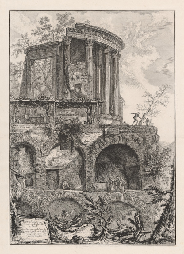 Altra veduta del tempio della Sibilla in Tivoli (Another view of the Sibylline Temple at Tivoli) by Giovanni Battista Piranesi, Image 1.