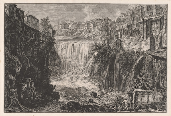 Veduta della Cascata di Tivoli (View of the Grand Cascade at Tivoli) by Giovanni Battista Piranesi, Image 1.