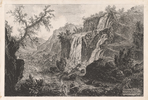 Veduta delle Cascatelle a Tivoli (View of the small waterfall in Tivoli) by Giovanni Battista Piranesi, Image 1.