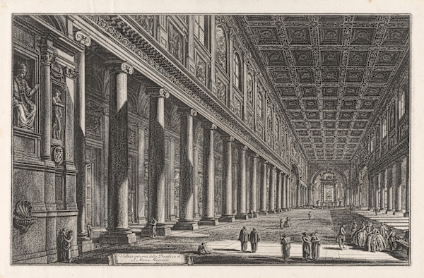 Veduta interna della Basilica di S. Maria Maggiore (Interior view of the basilica of S. Maria Maggiore) by Giovanni Battista Piranesi, Image 1.