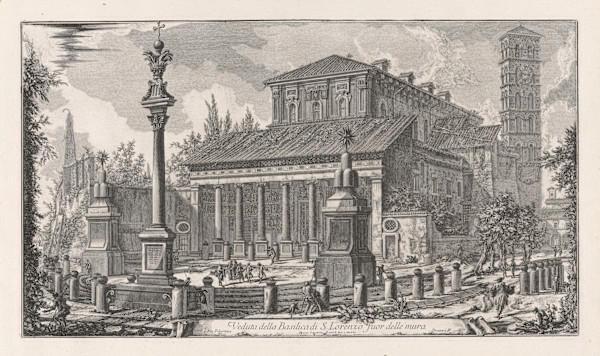 Veduta della Basilica di S. Lorenzo fuor delle mura (View of the basilica of S. Lorenzo fuori le Mura) by Giovanni Battista Piranesi, Image 1.