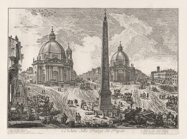 Veduta della piazza del Popolo (View of the Piazza del Popolo) by Giovanni Battista Piranesi, Image 1.