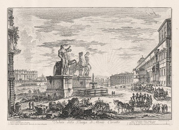 Veduta della Piazza di Monte Cavallo (View of the Piazza di Monte Cavallo (Quirinal)) by Giovanni Battista Piranesi, Image 1.