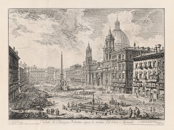 Veduta di Piazza Navona sopra le rovine del Circo Agonale (View of Piazza Navona) by Giovanni Battista Piranesi, Image 1.
