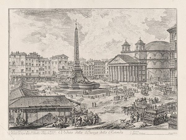 Veduta della Piazza della Rotonda (View of the Piazza della Rotonda) by Giovanni Battista Piranesi, Image 1.