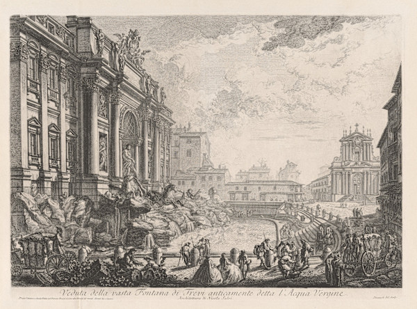 Veduta della vasta Fontana di Trevi anticamente detta l'Acqua Vergine (Trevi Fountain formerly called the Acqua Vergine) by Giovanni Battista Piranesi, Image 1.