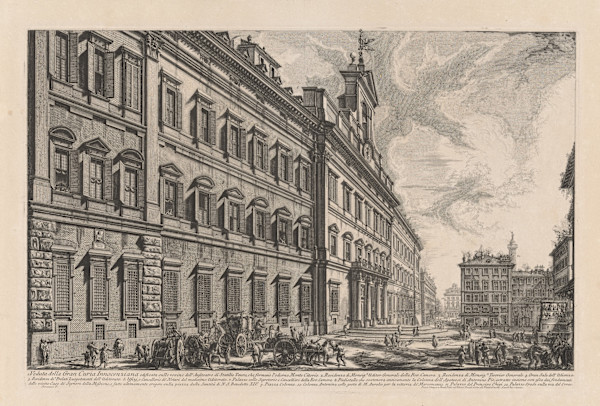 Veduta della Gran Curia Innocenziana...[Palazzo di Montecitorio], (View of the Palazzo Montecitorio) by Giovanni Battista Piranesi, Image 1.