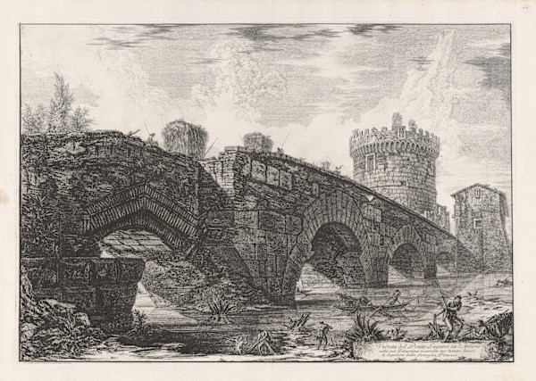 Veduta del Ponte Lugano su l'Anione... (View of Ponte Lugano on the Anio) by Giovanni Battista Piranesi, Image 1.