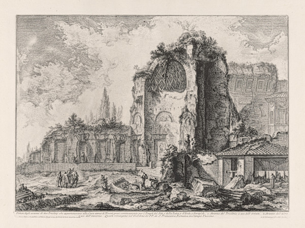 Veduta degli avanzi di due Triclini che appartenevano alla Casa aurea di Nerone..., (Ruins of two triclinii which belonged to the Golden House) by Giovanni Battista Piranesi, Image 1.