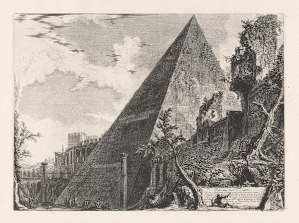 Piramide di C. Cestio (The pyramid of Gaius Cestius) by Giovanni Battista Piranesi, Image 1.
