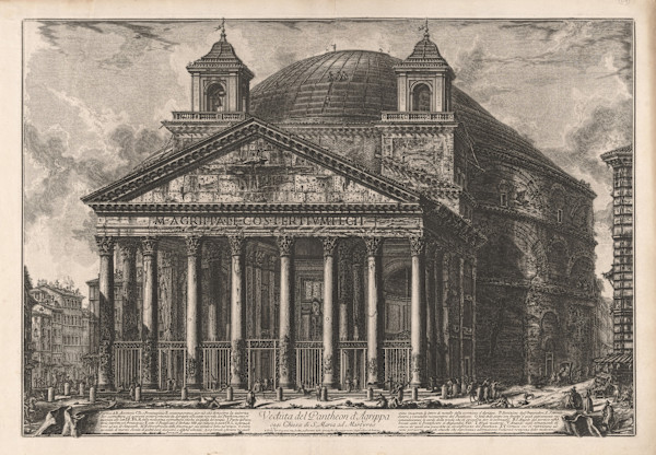 Veduta del Pantheon d'Agrippa oggi Chiesa di S. Maria ad Martyres (View of the Pantheon (S. Maria ad Martyres)) by Giovanni Battista Piranesi, Image 1.