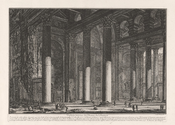 Veduta interna del Pronao del Panteon (Interior view of the pronaos of the Pantheon) by Giovanni Battista Piranesi, Image 1.