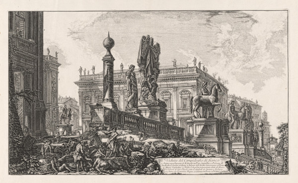 Veduta del Campidoglio di fianco (Side view of the Capitoline Hill) by Giovanni Battista Piranesi, Image 1.
