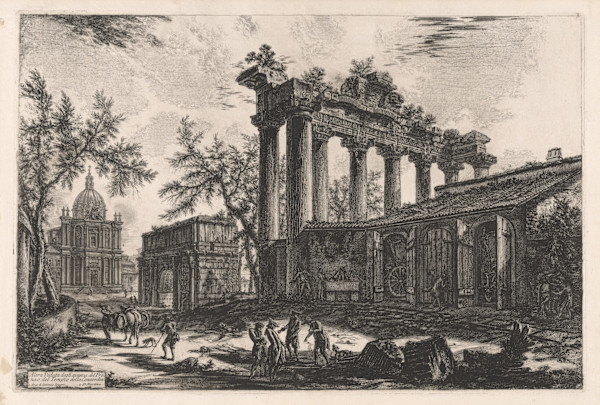 Altra veduta degli avanzi del Pronao del Tempio della Concordia, (Another view of the pronaos of the Temple of Concord) by Giovanni Battista Piranesi, Image 1.