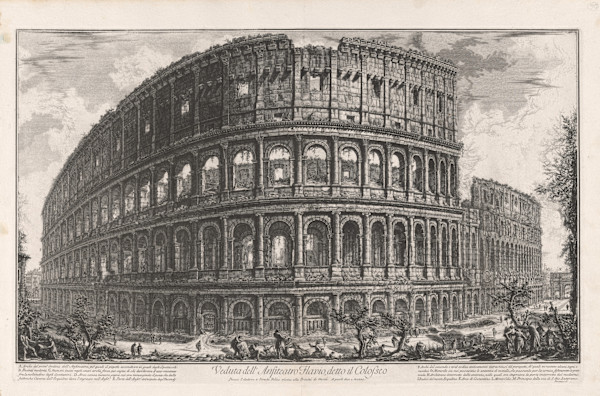 Veduta dell'Anfiteatro Flavio, detto il Colosseo (View of the Flavian Amphitheater, called the Colosseum) by Giovanni Battista Piranesi, Image 1.